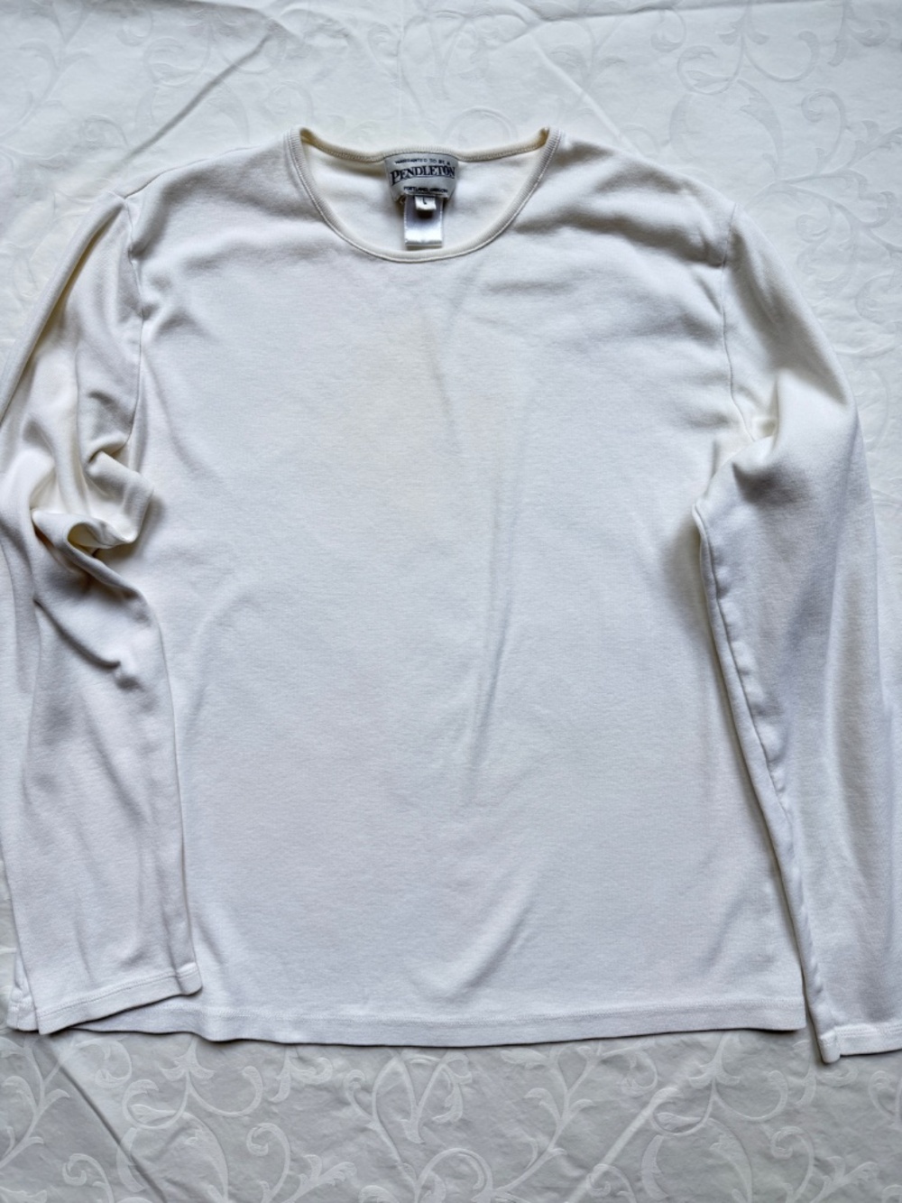 Women’s Long Sleeve Tee Bundle Pendleton L.L. Bean Ivory Blue Green Sz L - Picture 4 of 11
